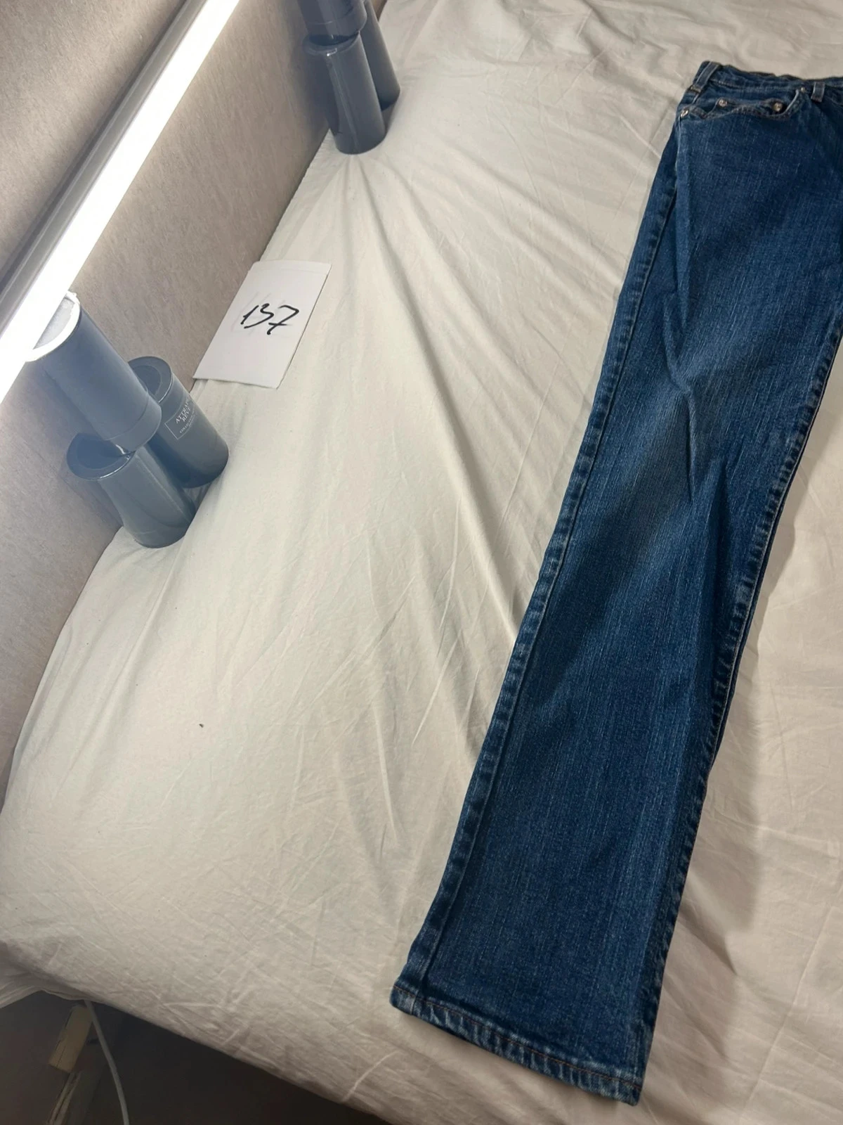 Navy blue straight cut jeans vintage retro y2k style – photo 3